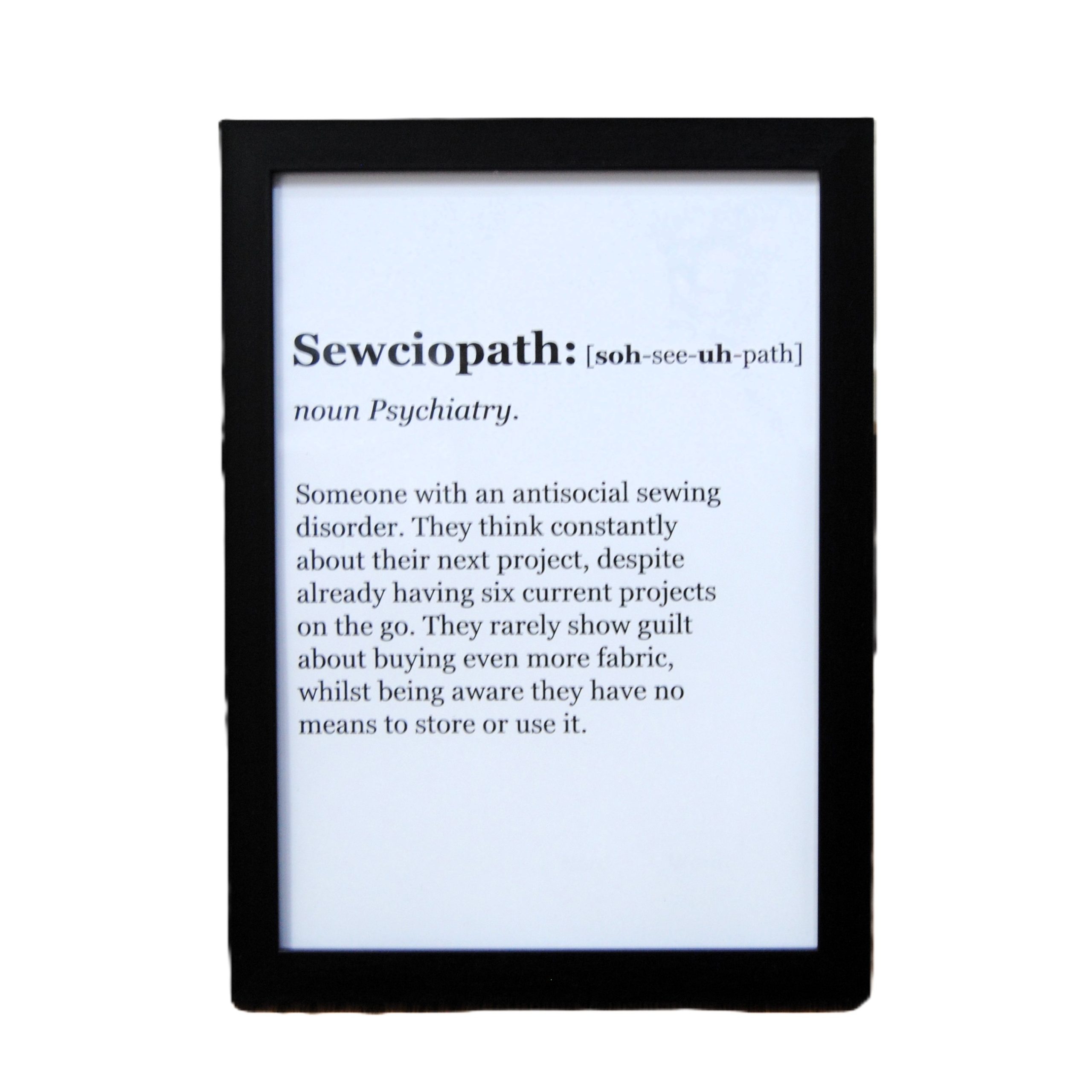 "Sewciopath" A4 Framed Print